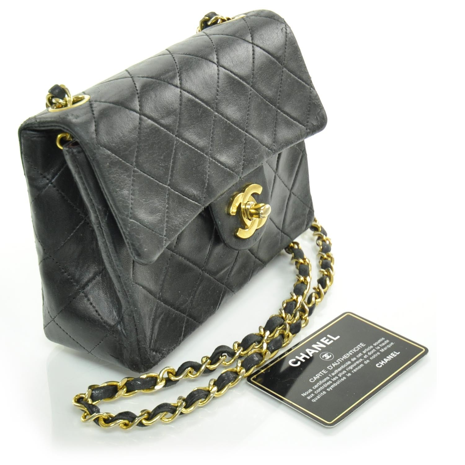 Chanel Lambskin Quilted Mini Flap Black GHW 3 of 10
