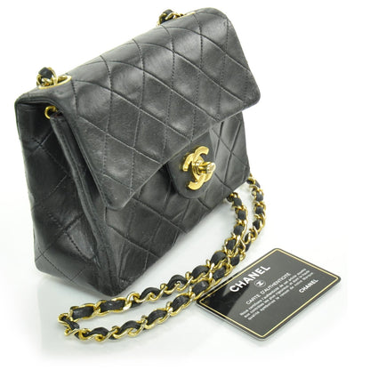Chanel Lambskin Quilted Mini Flap Black GHW 3 of 10