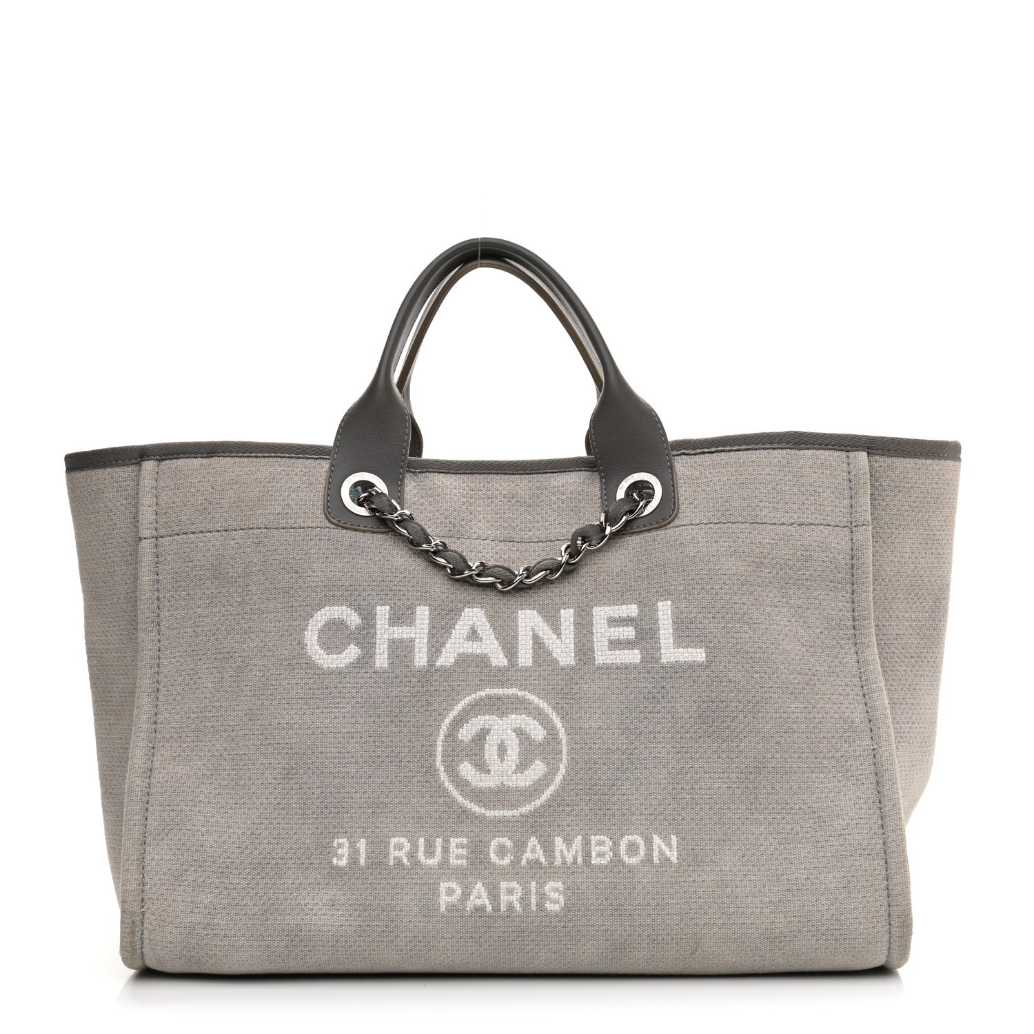 Chanel Canvas Large Deauville Tote Grey 1 of 13