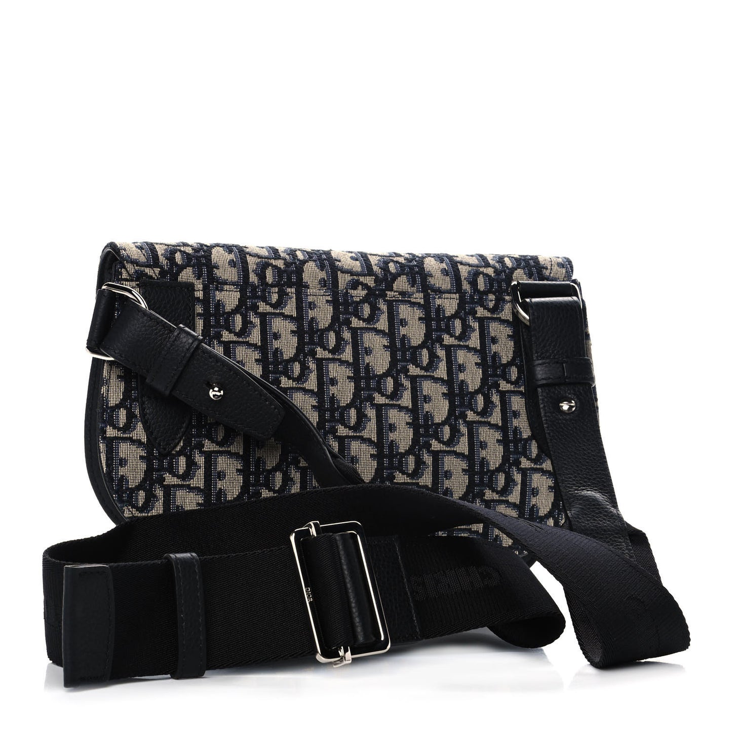 Oblique Saddle Messenger Pouch Beige Black