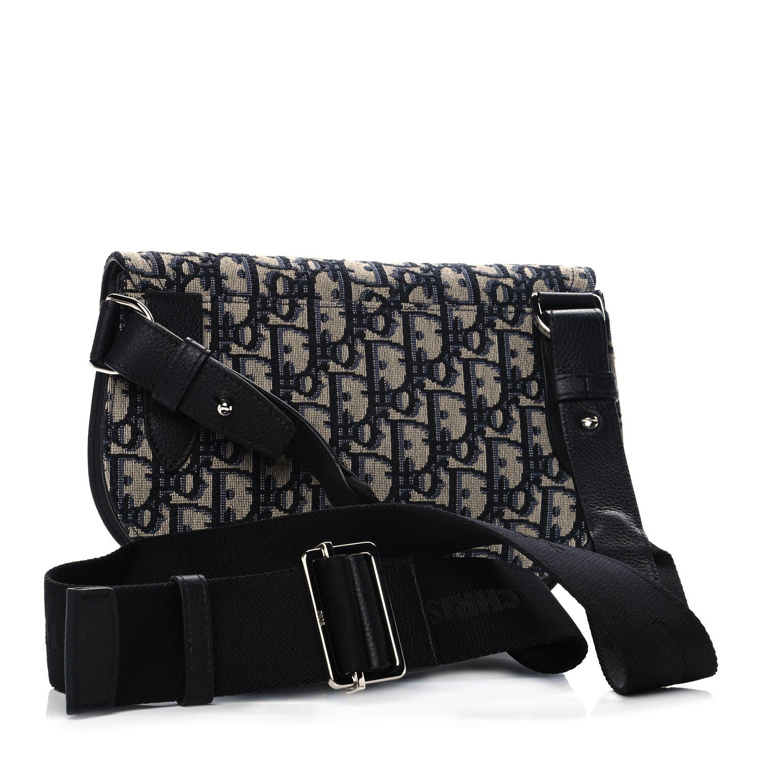 Christian Dior Oblique Saddle Messenger Pouch Beige Black 3 of 10
