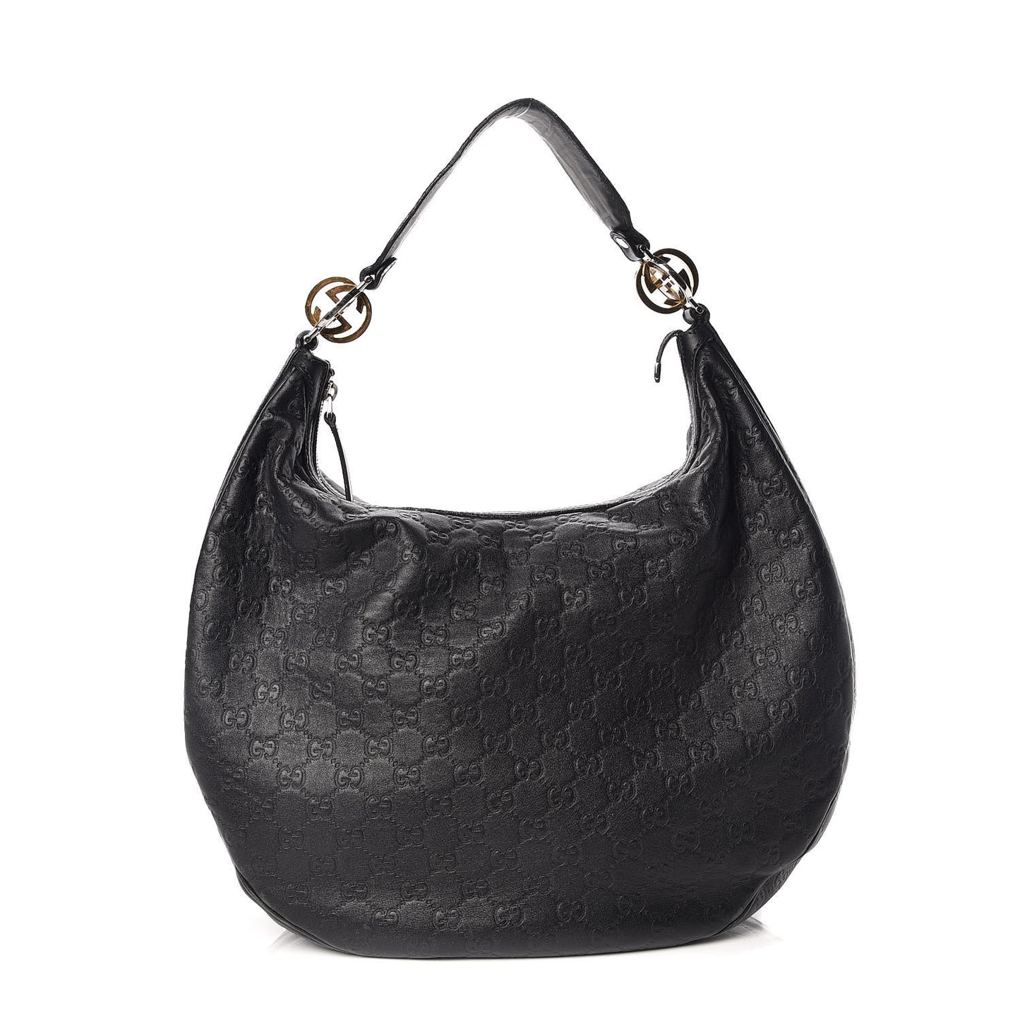 Guccissima Large GG Twins Hobo Black