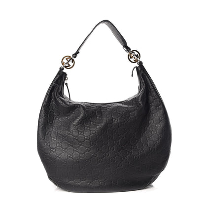 Gucci Guccissima Large GG Twins Hobo Black 1 of 16