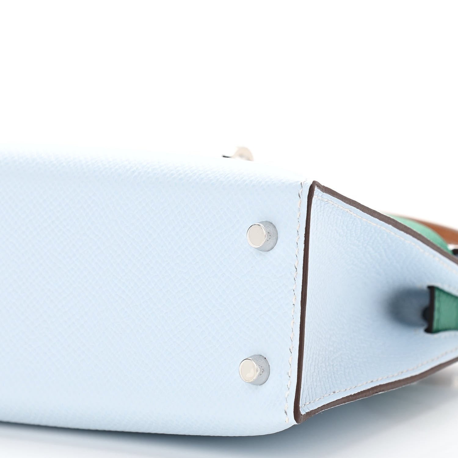 Hermes Epsom Mini Kelly Sellier 20 Bleu Brume Vert Jade Gold 10 of 11