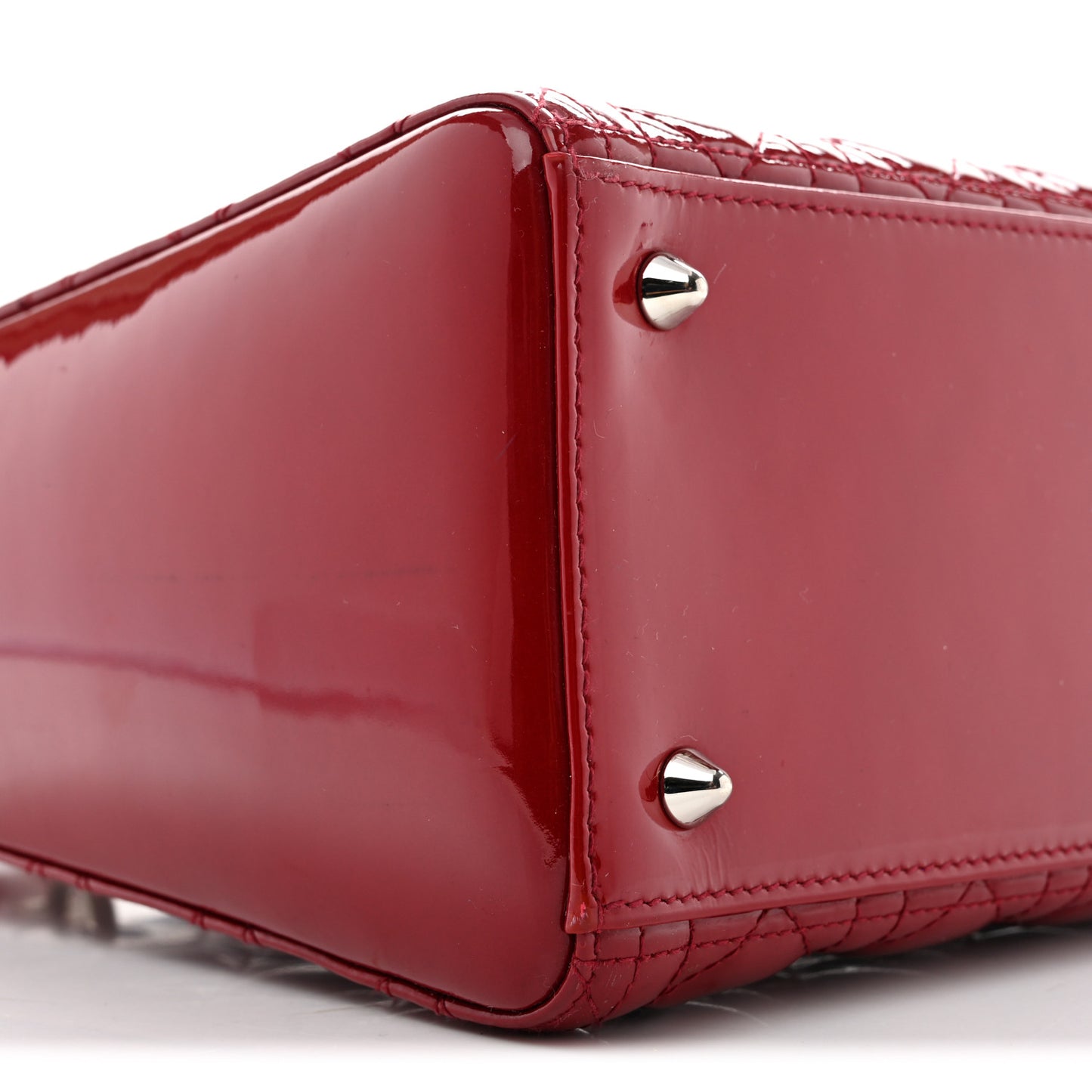Patent Cannage Medium Lady Dior Red