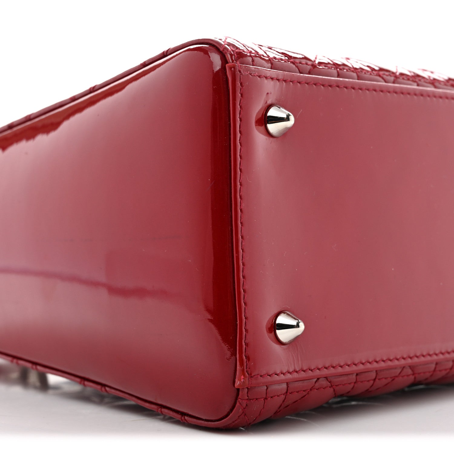 Christian Dior Patent Cannage Medium Lady Dior Red 9 of 16