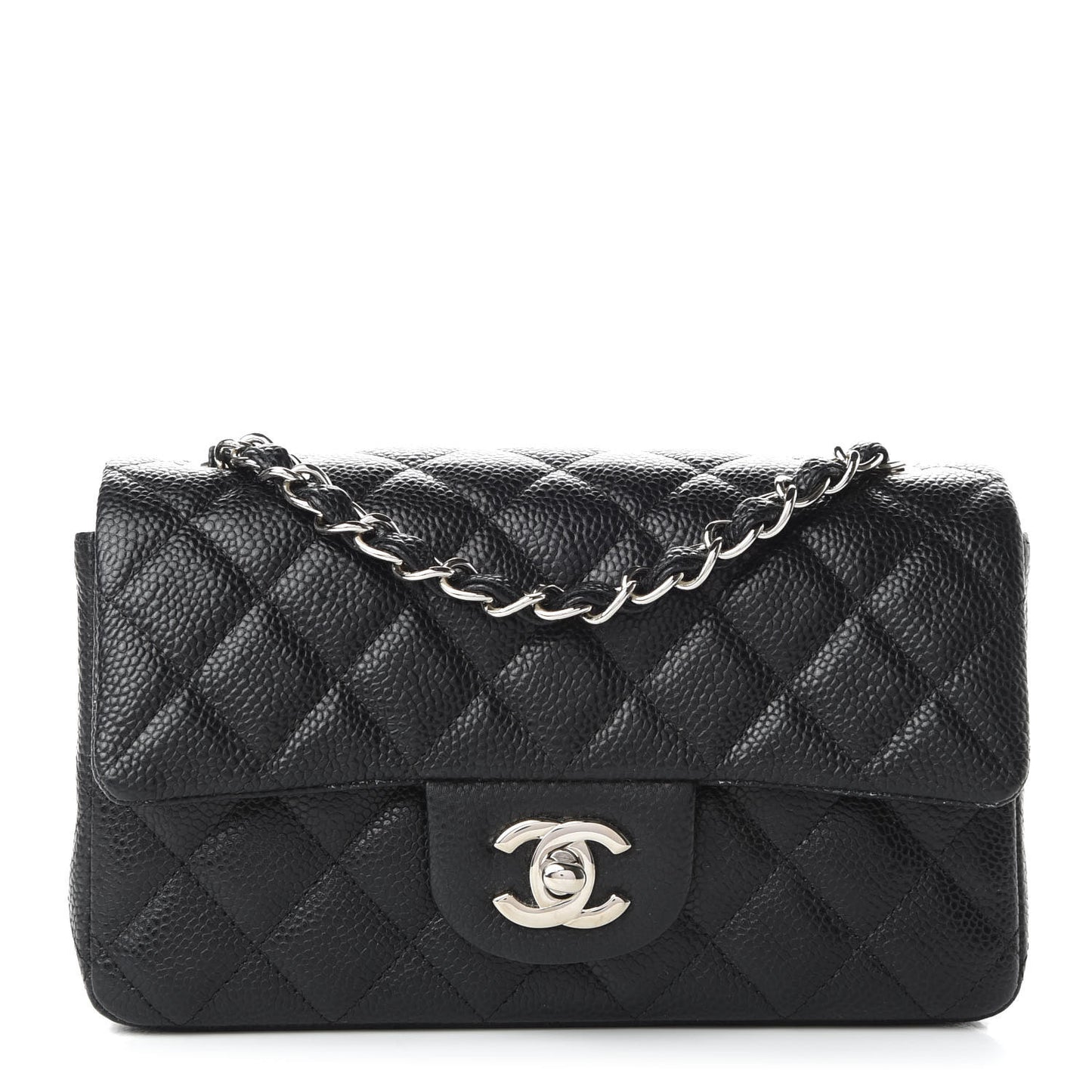 Caviar Quilted Mini Rectangular Flap Black