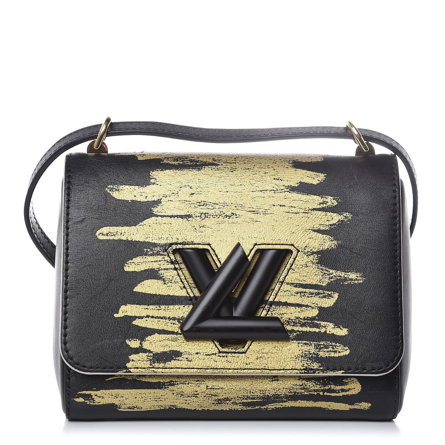 Calfskin Twist Shoulder Bag PM Light Gold