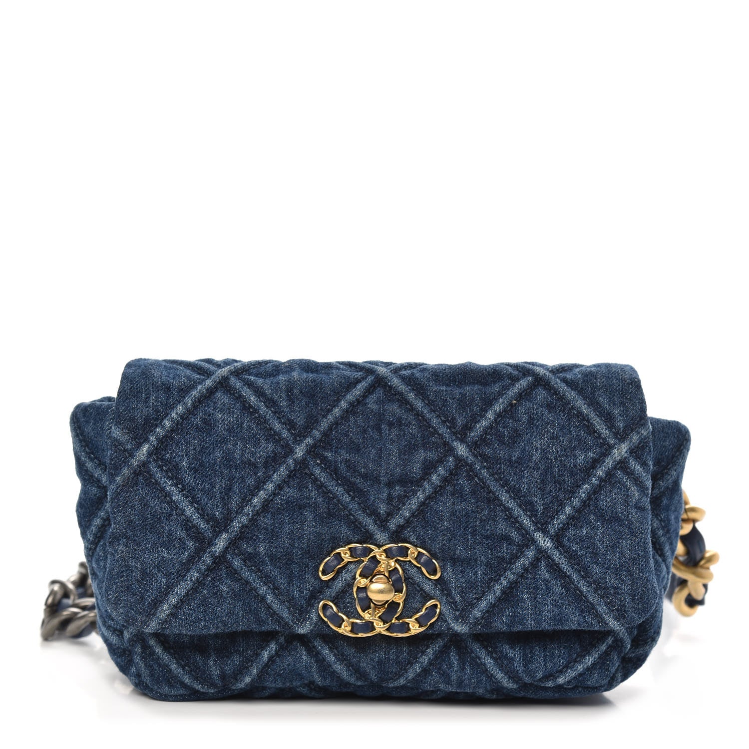 Chanel Denim Quilted 19 Belt Bag Blue 1 of 11