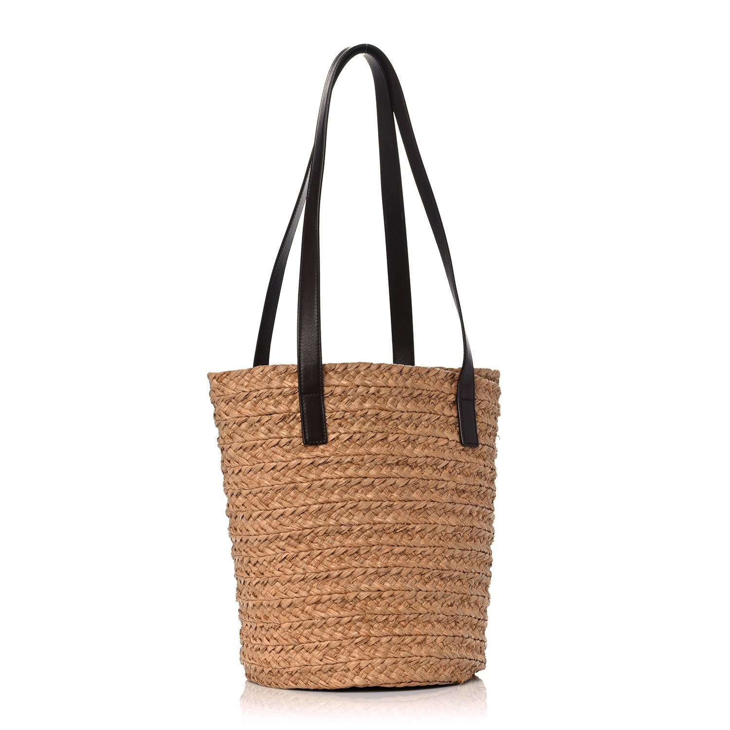 Saint Laurent Raffia Calfskin Small Panier Tote Naturale Nut 2 of 14