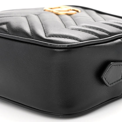 Gucci Calfskin Matelasse Mini GG Marmont Chain Shoulder Bag Black 10 of 10