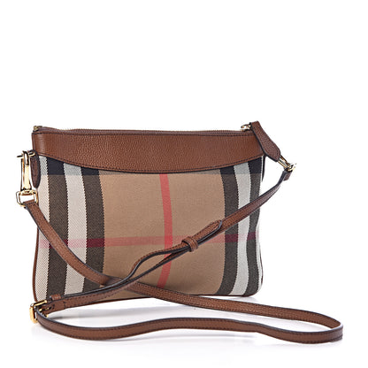 Burberry House Check Derby Peyton Crossbody Clutch Bag Tan 3 of 11