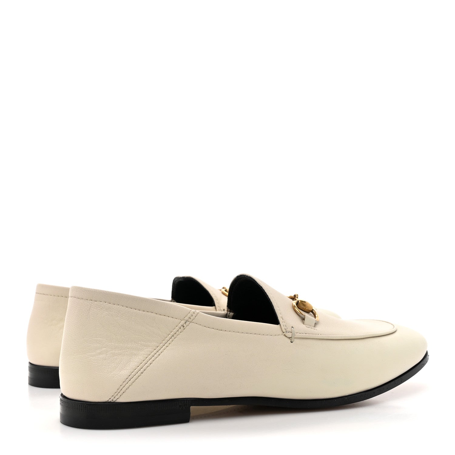 Gucci Lambskin Womens Brixton Horsebit Loafers 38 Mystic White 4 of 9