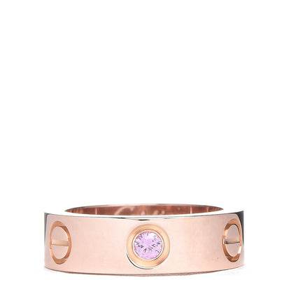 Cartier 18K Pink Gold Pink Sapphire 5.5mm LOVE Ring 49 4.75 1 of 4