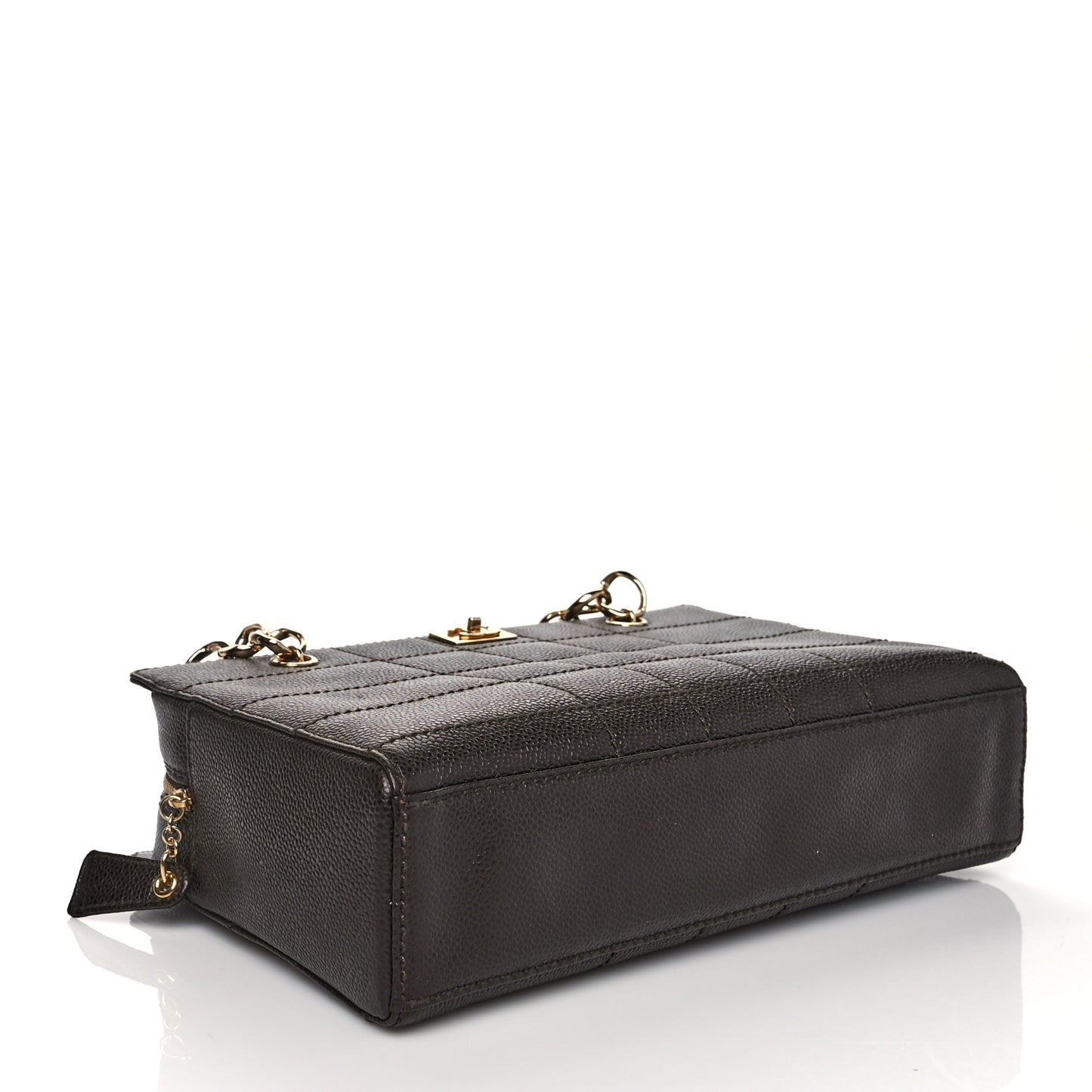 Caviar Chocolate Bar Quilted Shoulder Bag Dark Brown