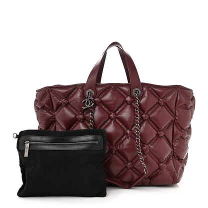 Chanel Calfskin Quilted Large Chesterfield Tote Burgundy 1 of 14