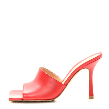Bottega Veneta Lambskin Stretch Mule Sandals 38 Bright Red 1 of 7