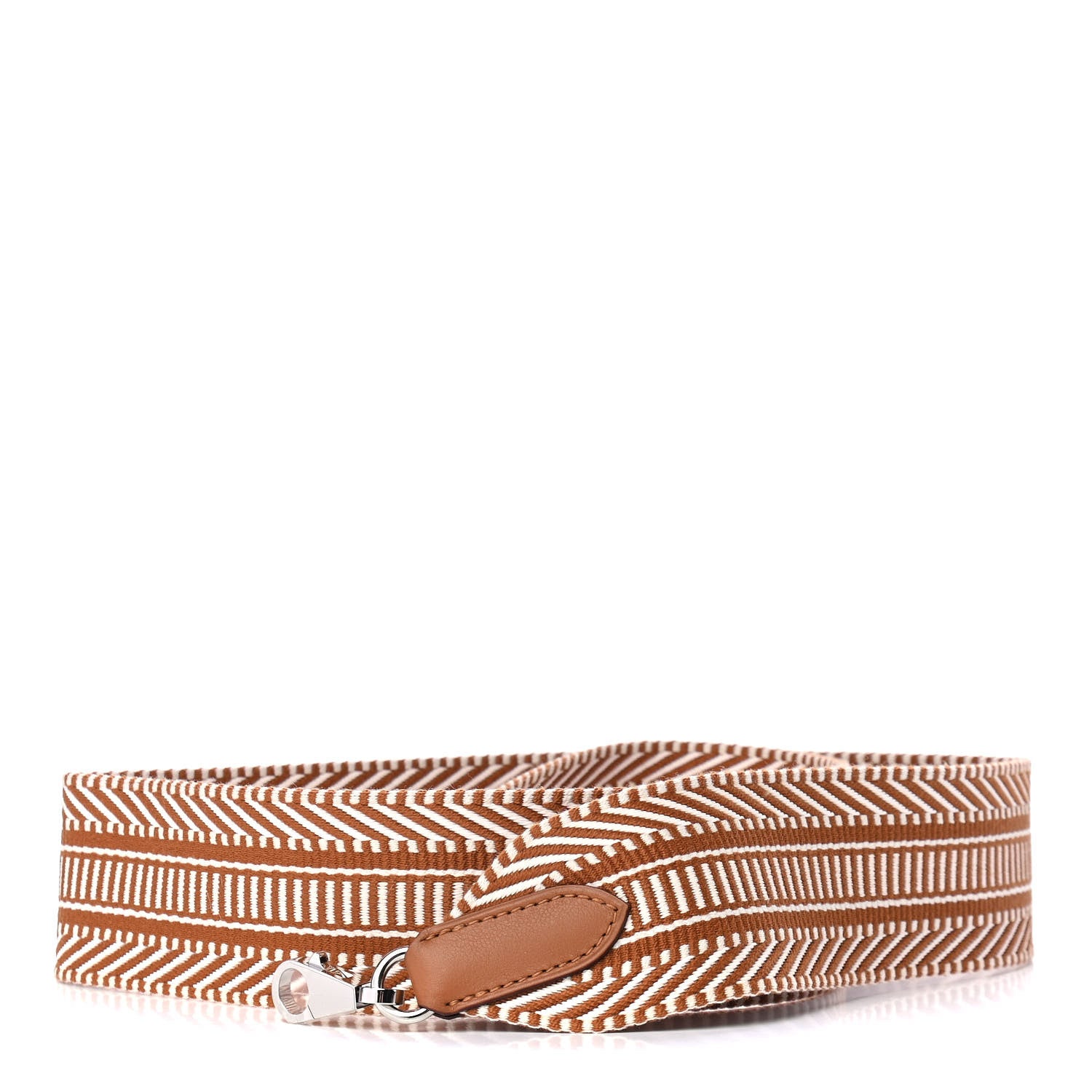 Hermes Toile Swift 50mm Sangle Cavale Shoulder Strap Ecru Beige Gold 1 of 4