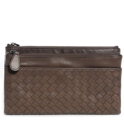 Bottega Veneta Nappa Intrecciato Double Zip Clutch Wallet Ebano 1 of 9