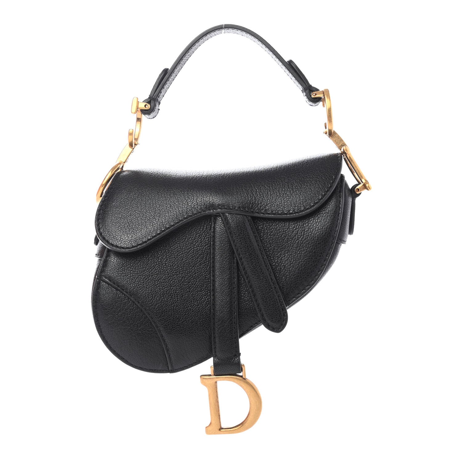 Christian Dior Goatskin Micro Saddle Bag Black 1 of 8