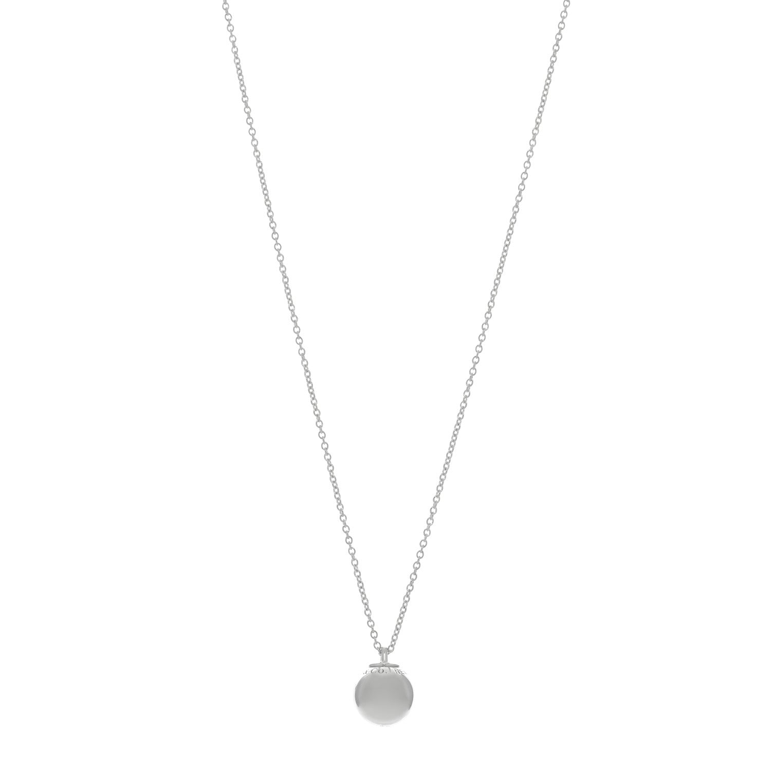 Tiffany Sterling Silver 12.75mm HardWear Ball Pendant Necklace 1 of 4