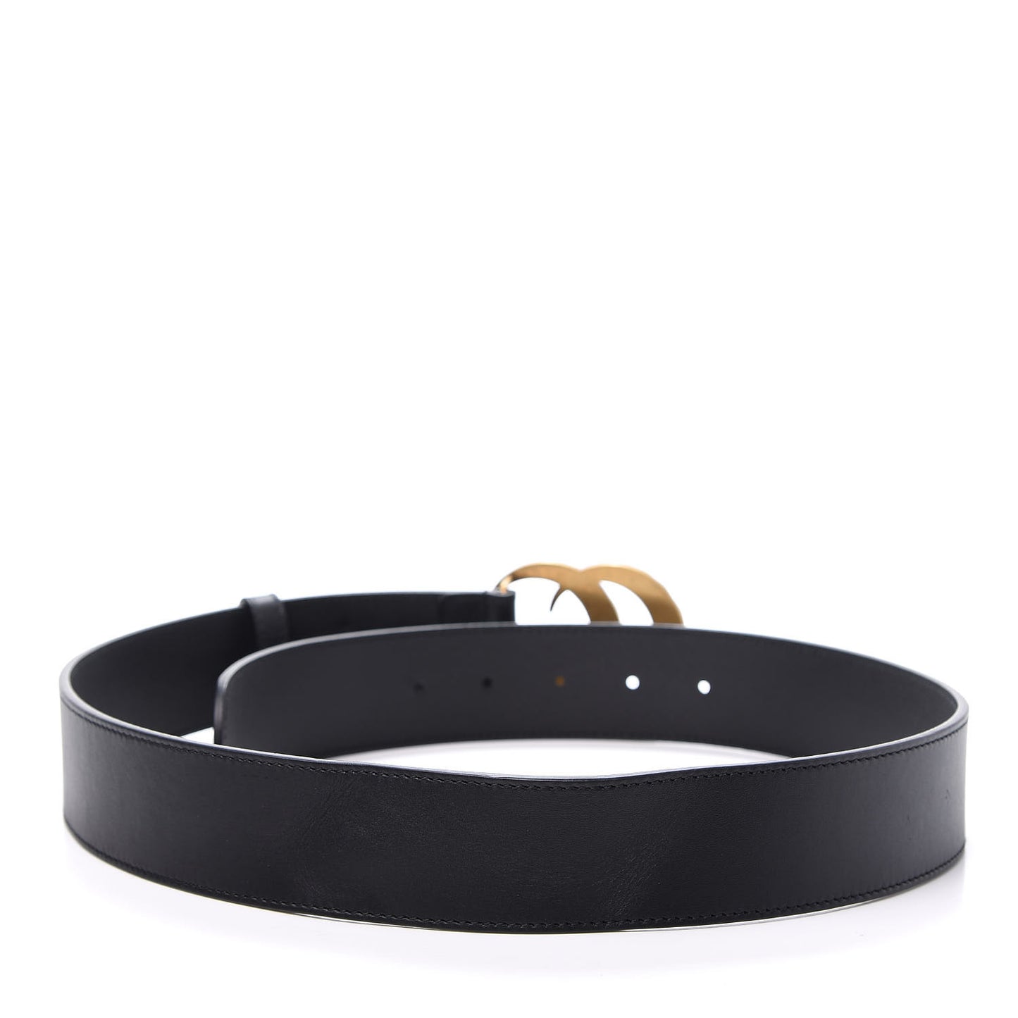 Moon Calfskin Pearl Double G 40mm Belt 75 30 Black Cream