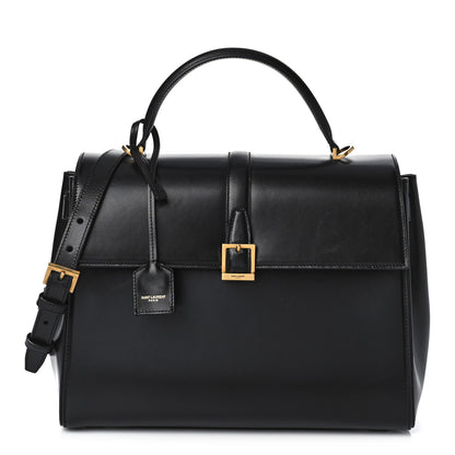 Saint Laurent Shiny Calfskin Le Fermoir Top Handle Bag Small Black 1 of 8
