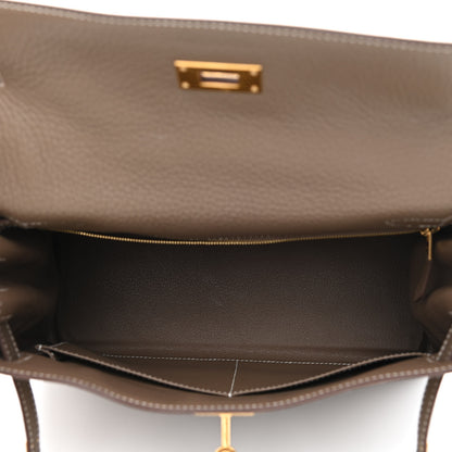Hermes Taurillon Clemence Kelly Retourne 28 Etoupe 5 of 11