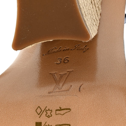 Louis Vuitton Monogram Denim Maia Wedge Sandal 36 6 of 7