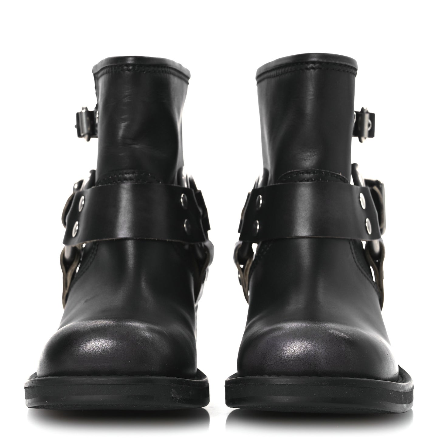 Calfskin Harness Engineer Boots 35 Black