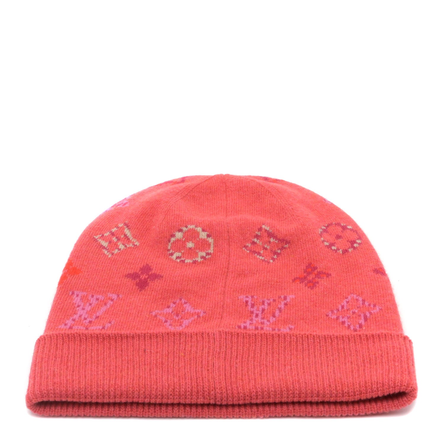 Louis Vuitton Wool Cashmere Pop Monogram Beanie Hat Rose 3 of 4