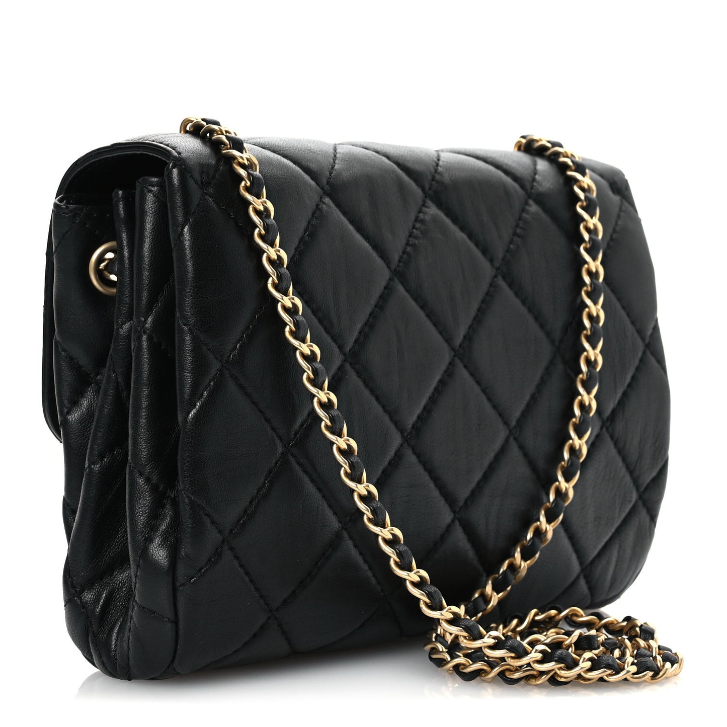 Lambskin Quilted Chanel Square Flap Black