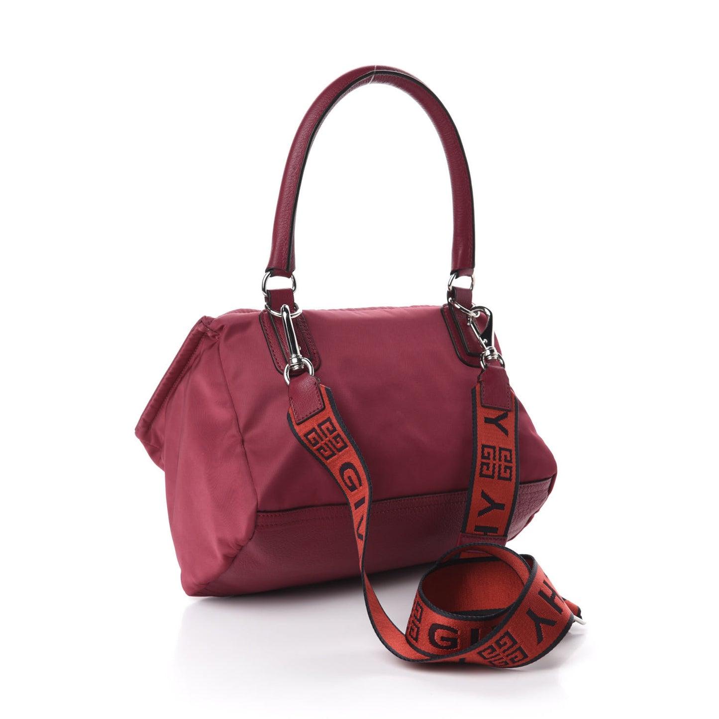 Nylon 4G Small Pandora Burgundy Red