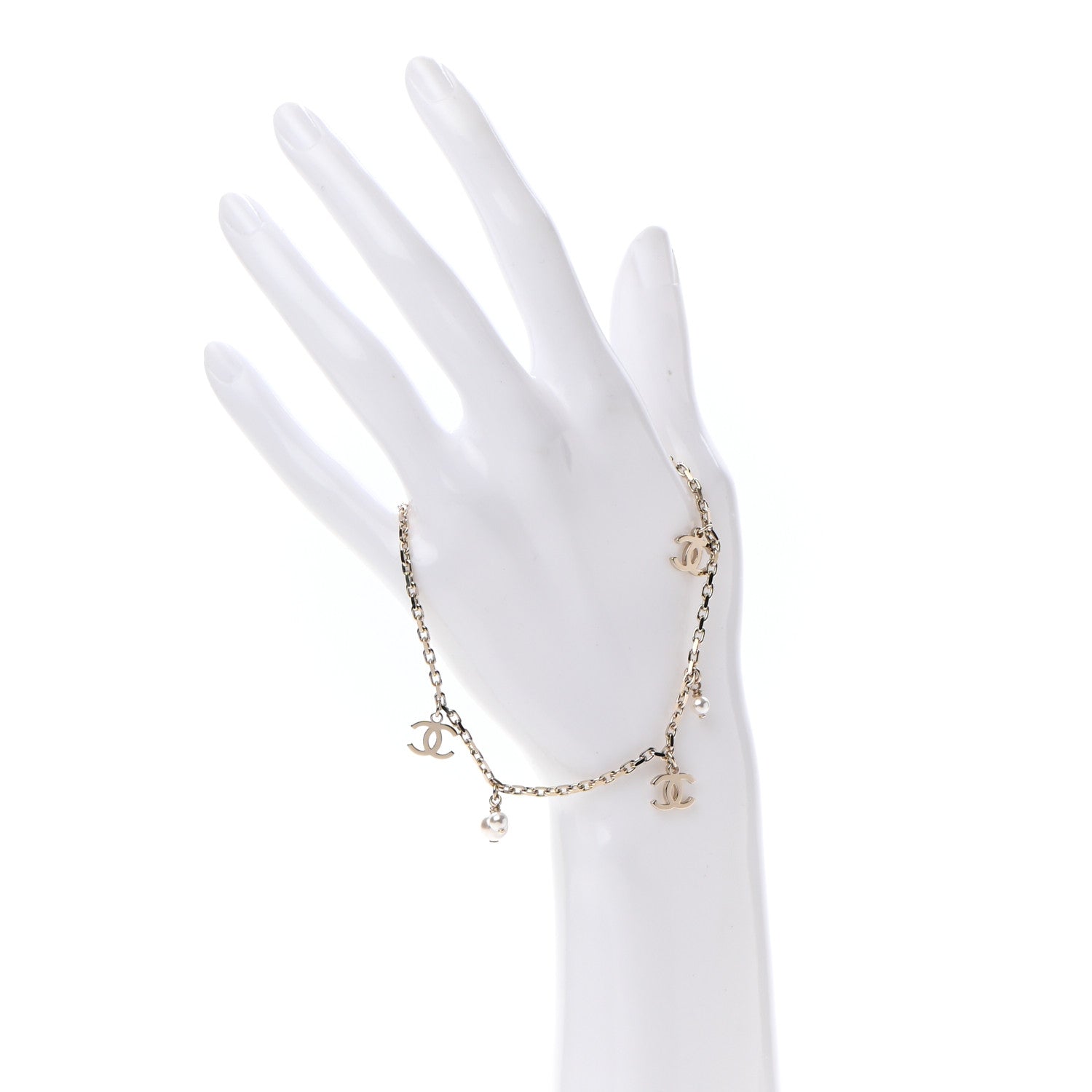 Chanel Pearl CC Chain Anklet Gold 2 of 4