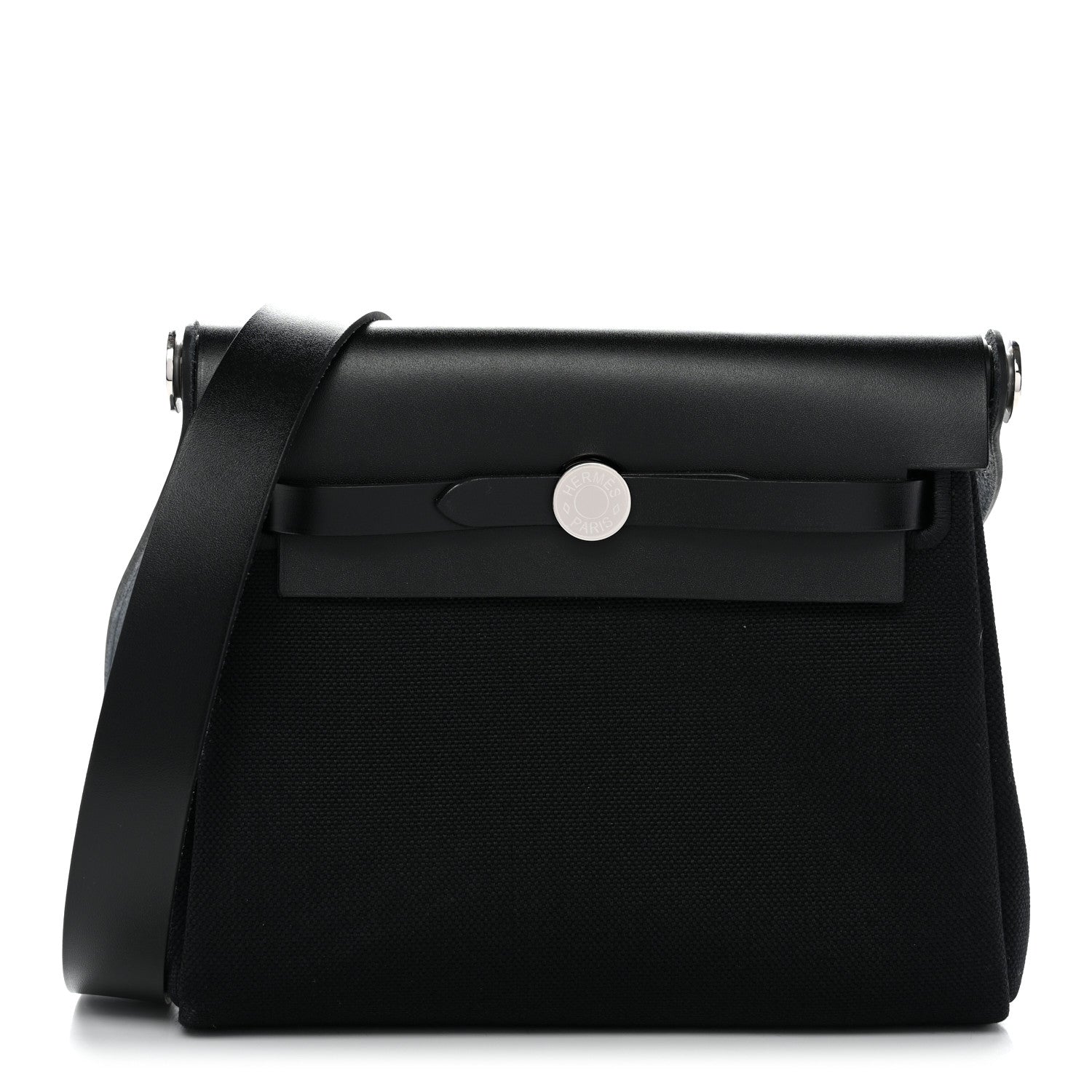 Hermes Military Toile Vache Hunter Herbag Zip Retourne 20 Black 1 of 11