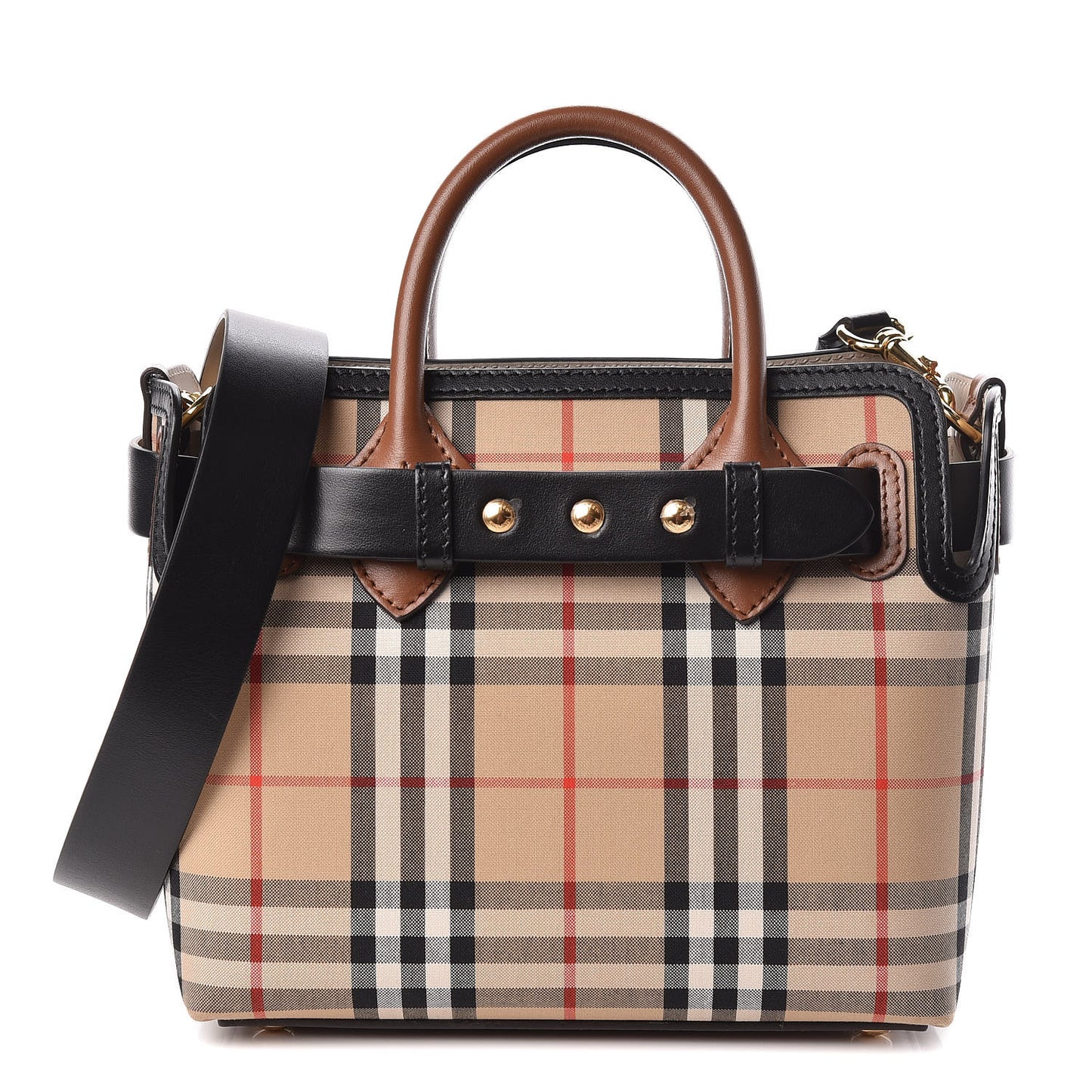 Calfskin Vintage Check Triple Stud Mini Belt Bag Archive Beige