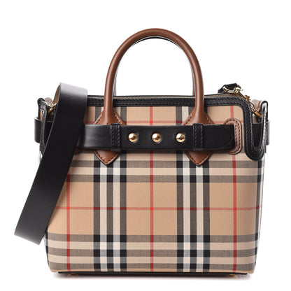 Burberry Calfskin Vintage Check Triple Stud Mini Belt Bag Archive Beige 1 of 10
