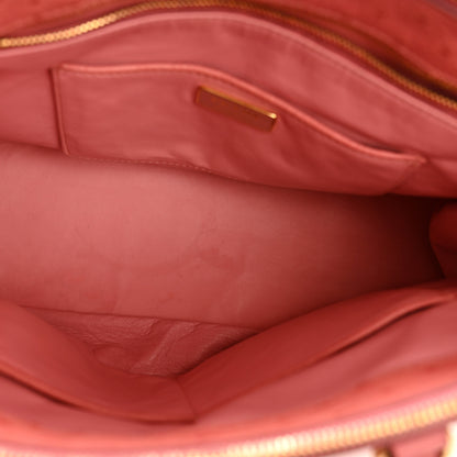 Prada Ostrich Large Galleria Double Zip Tote Begonia 5 of 15