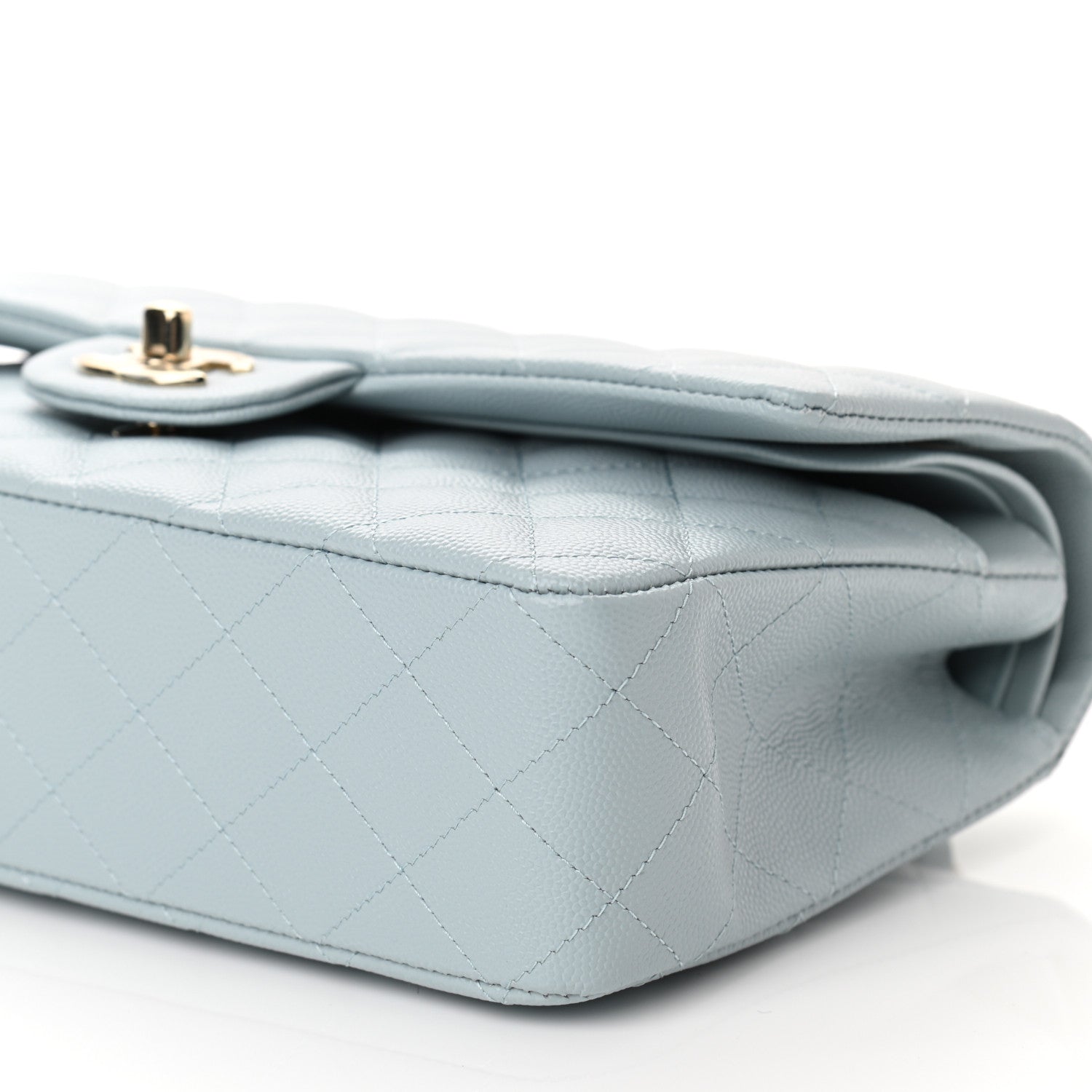 Chanel Caviar Quilted Medium Double Flap Light Blue 9 of 10
