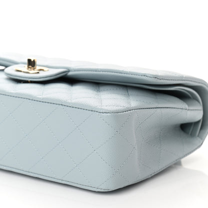 Chanel Caviar Quilted Medium Double Flap Light Blue 9 of 10