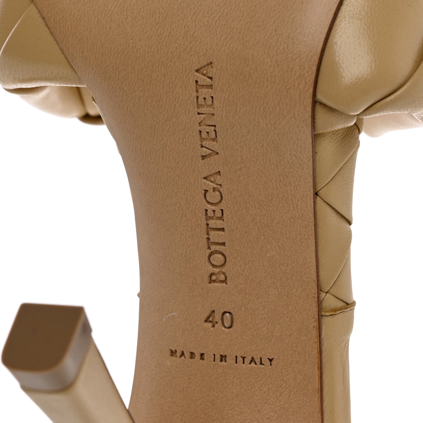Nappa Maxi Intrecciato Lido Mule Sandals 40 Cane Sugar
