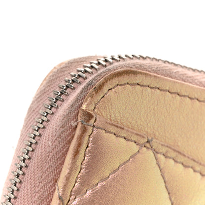 Chanel Iridescent Lambskin Quilted Large Gusset Zip Around Wallet Pink 14 of 15