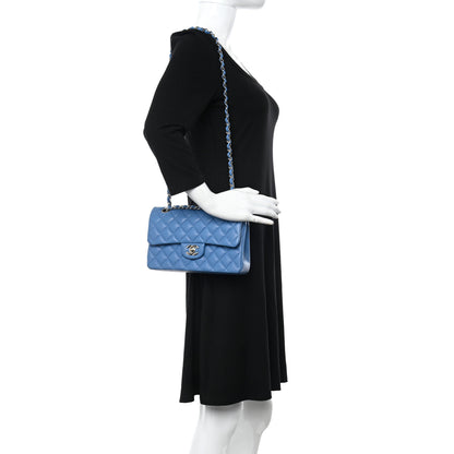 Chanel Caviar Quilted Small Double Flap Blue 2 of 10