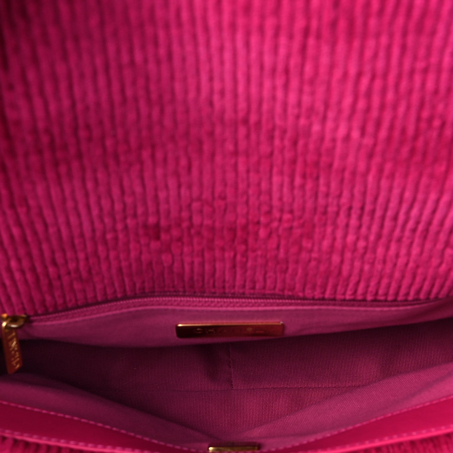 Chanel Corduroy Quilted Medium Chanel 19 Flap Dark Pink 5 of 8