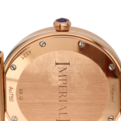 Chopard 18K Rose Gold Alligator Diamond Bezel Mother of Pearl 36mm Imperiale Quartz Watch 5 of 8