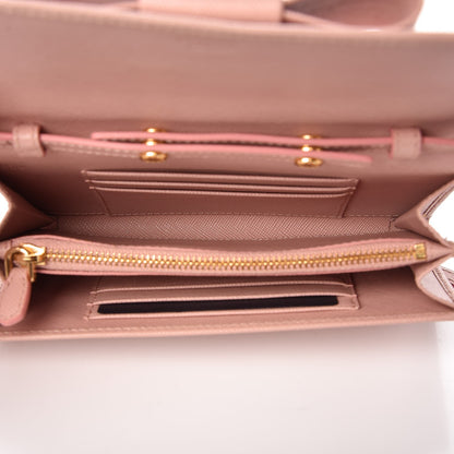 Prada Saffiano Fiocco Bow Flap Wallet Orchidea 5 of 8