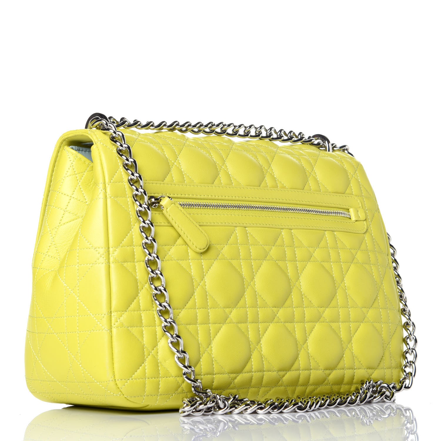 Christian Dior Lambskin Cannage Large Miss Dior Flap Vert Acide 3 of 9