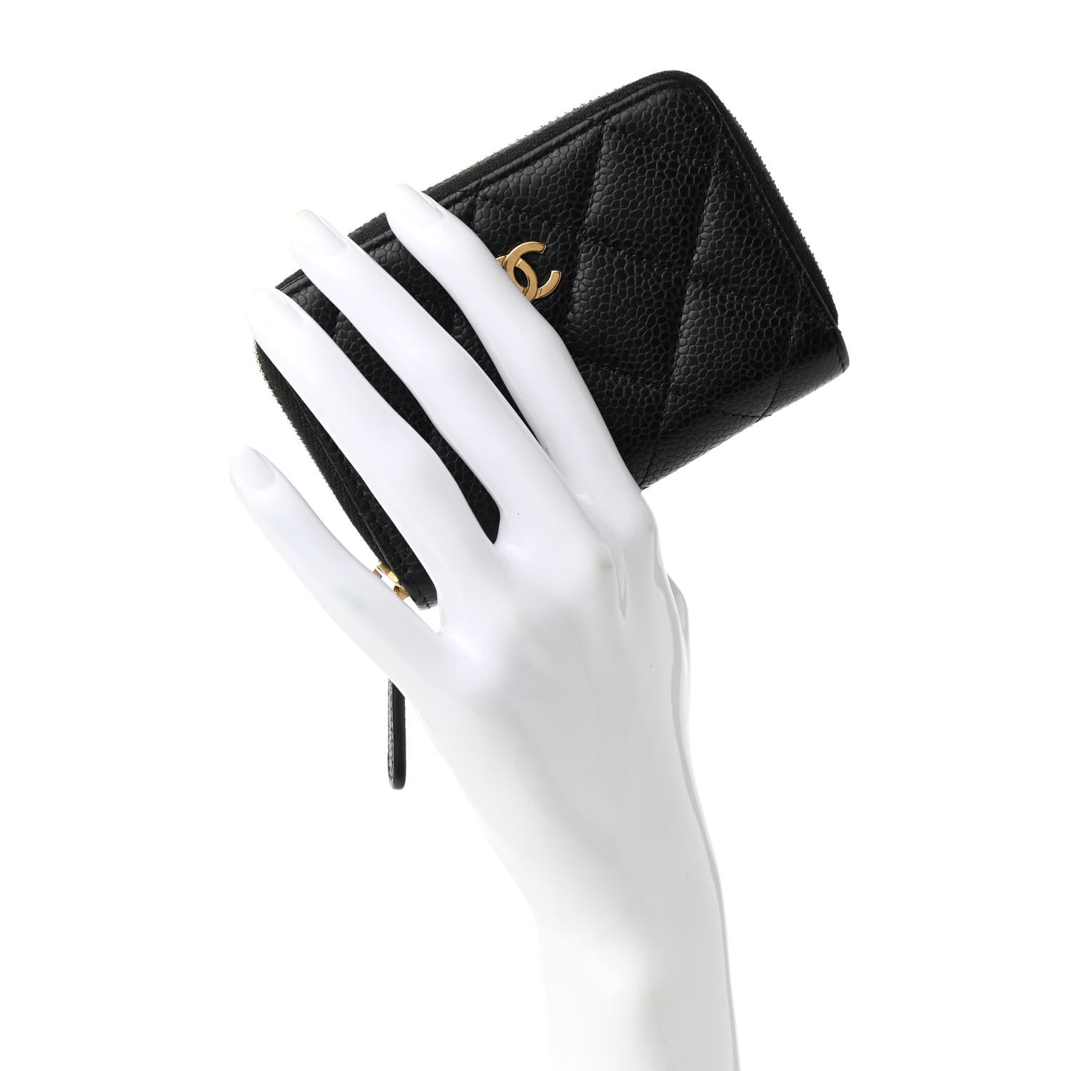 Chanel Caviar Quilted Zip Coin Purse Black 2 of 8