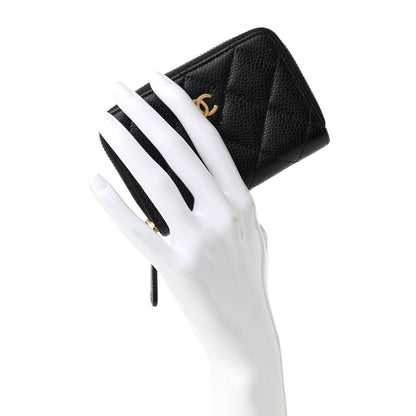 Chanel Caviar Quilted Zip Coin Purse Black 2 of 8