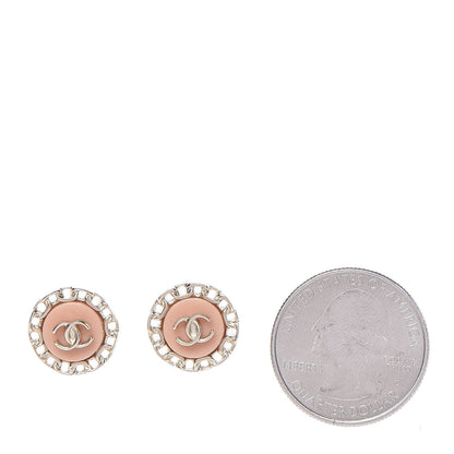 Chanel Resin CC Earrings Pink Gold 2 of 5